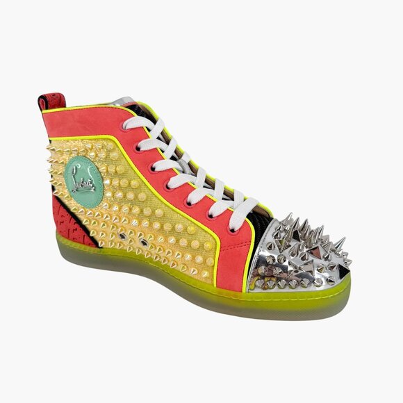 Christian Louboutin No Limit Spike Sneakers Size 40 US Women 10 Strass High Top - Picture 12 of 15